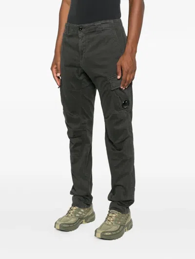 C.p. Company Utilitarian Straight Pants With Flap Cargo Pockets In Green