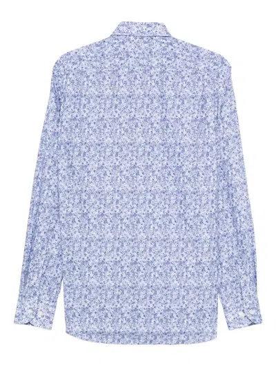 Paul & Shark Floral-print Shirt In Purple
