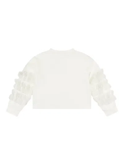 Mama Luma Ruffle-sleeve Sweatshirt In White