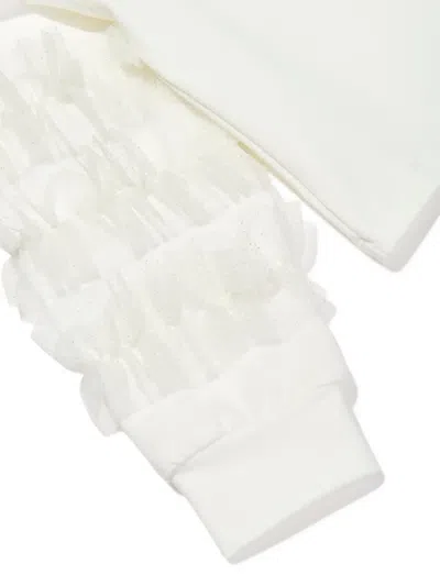 Mama Luma Ruffle-sleeve Sweatshirt In White
