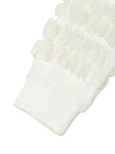 Mama Luma Ruffle-sleeve Sweatshirt In White
