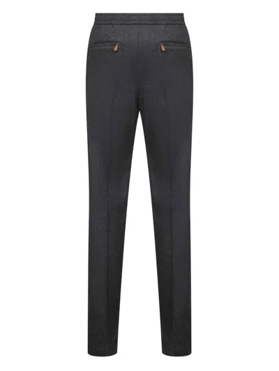 Pt Torino Pleated Drawstring Trousers In Gray