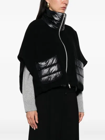 Herno Resort Short-sleeve Poncho In Black