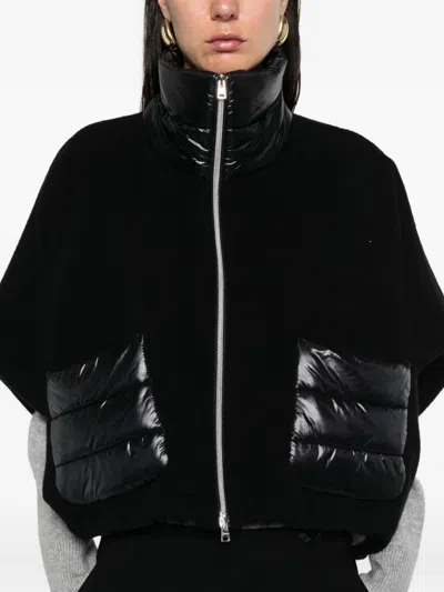 Herno Resort Short-sleeve Poncho In Black