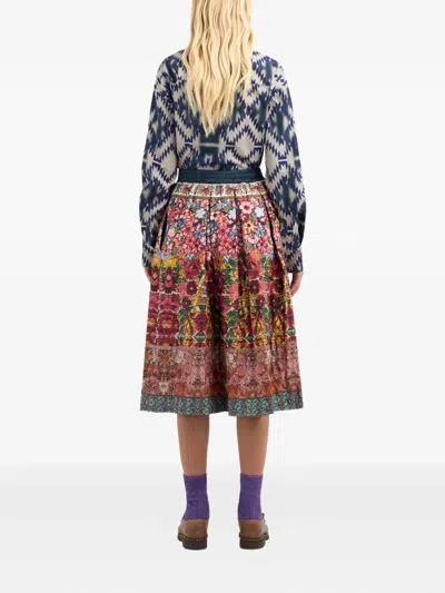 Pierre-louis Mascia Alosol Pleated Floral-print Midi Skirt In Multi