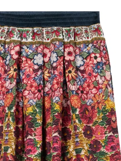 Pierre-louis Mascia Alosol Pleated Floral-print Midi Skirt In Multi