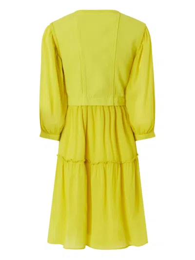 Pinko Two-piece-effect Mini Dress With Relaxed-fit Skirt In Green