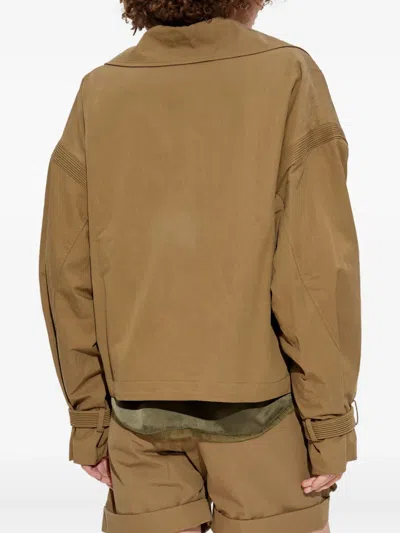 Iro Harper Diagonal-zip Biker Jacket In Brown