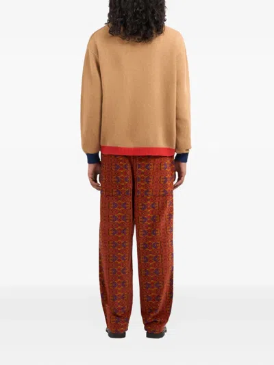 Pierre-louis Mascia Colour-block Panelled Cardigan In Brown