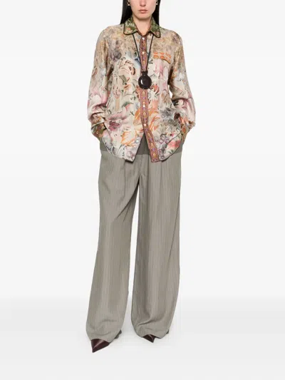 Pierre-louis Mascia Pierre Louis Mascia Printed Silk Shirt In Animal Print
