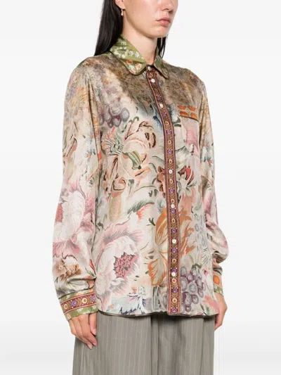 Pierre-louis Mascia Pierre Louis Mascia Printed Silk Shirt In Animal Print