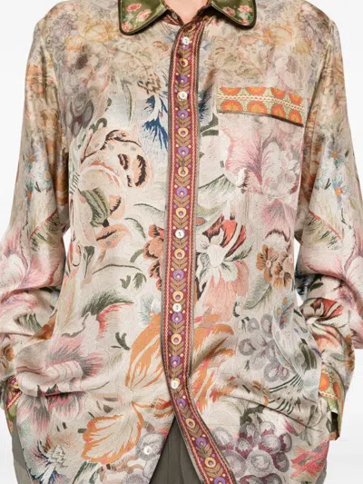 Pierre-louis Mascia Pierre Louis Mascia Printed Silk Shirt In Animal Print