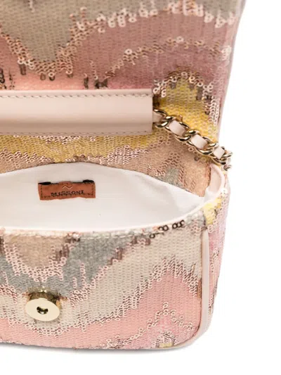 Missoni Sequin-embellished Chain Bag In Neutral