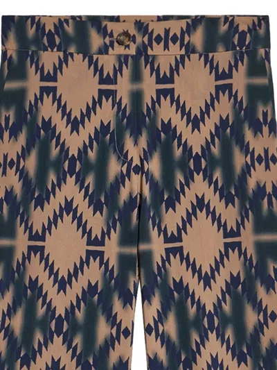 Pierre-louis Mascia Geometric-print Trousers In Blue