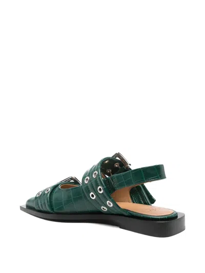 Ganni Double-buckle Pointed Flat Pumps