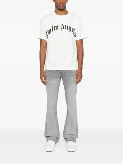 Palm Angels Regular Logo T-shirt Short Sleeves In White
