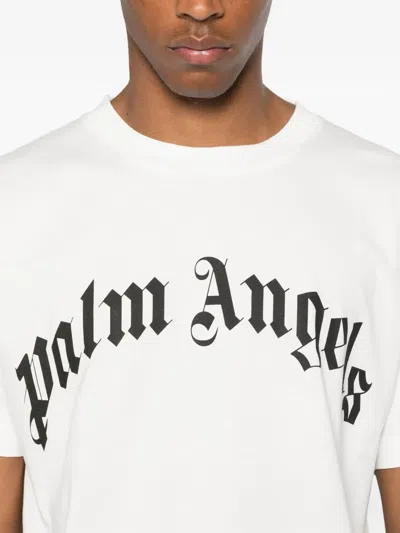 Palm Angels Regular Logo T-shirt Short Sleeves In White