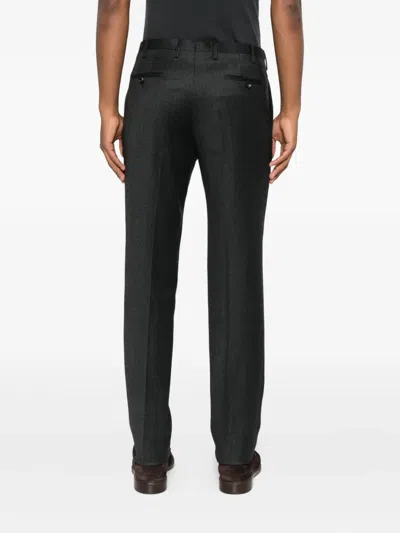Kiton Button-fastening Trousers In Black