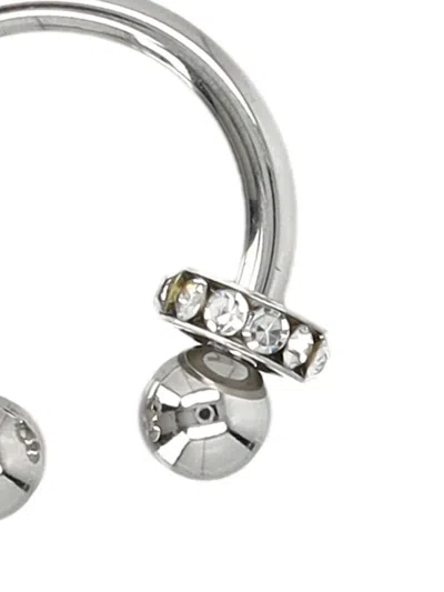 Justine Clenquet Horseshoe Crystal-embellished Earrings In Metallic