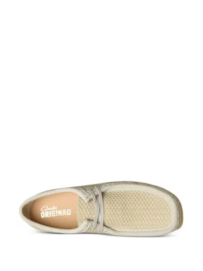 Clarks Originals Wallabee "off White Mesh" Desert Boots In Neutral