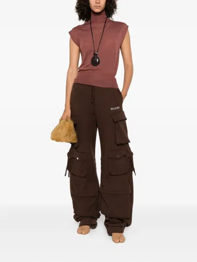 Rick Owens Ribbed Turtleneck Top In Pink