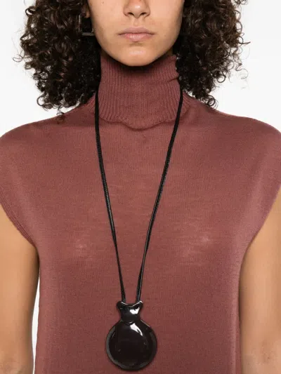 Rick Owens Ribbed Turtleneck Top In Pink