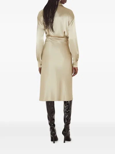 Galvan Satin Dress In Neutral