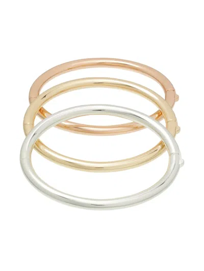 Roxanne Assoulin Tubular Hinged Bracelet (pack Of Three) In Metallic