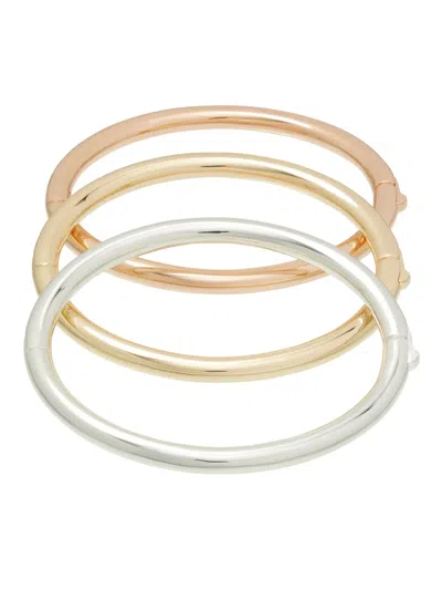 Roxanne Assoulin Tubular Hinged Bracelet (pack Of Three) In Metallic