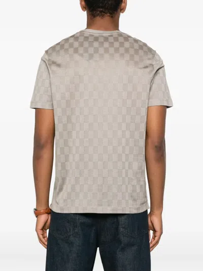 Paul & Shark Checked Cotton T-shirt In Brown