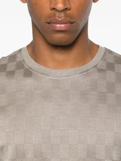 Paul & Shark Checked Cotton T-shirt In Brown