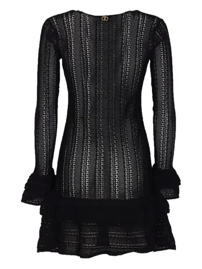 Twinset Knitted Dress In Black