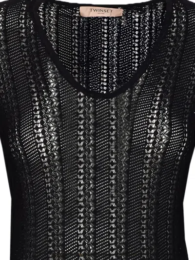 Twinset Knitted Dress In Black