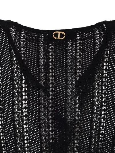 Twinset Knitted Dress In Black
