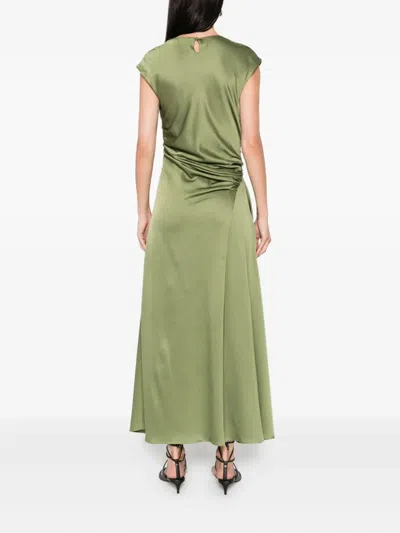 Simkhai Womens Olive Burke Draped Satin Midi Dress In Green