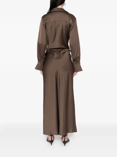 Simkhai Wrap-front Maxi Dress In Brown