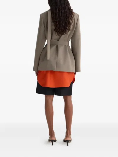 Rohe Deconstructed Belted Blazer In Gray