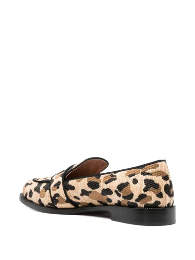 Aquazzura Leopard-print Loafers In Neutral