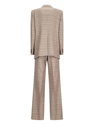 Tagliatore Double-breasted Checked Blazer In White