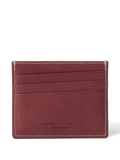 Brunello Cucinelli Debossed-logo Cardholder In Brown