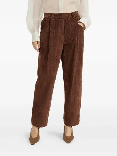Brunello Cucinelli Corduroy Straight-leg Trousers In Brown