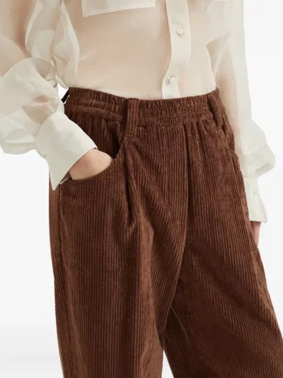 Brunello Cucinelli Corduroy Straight-leg Trousers In Brown