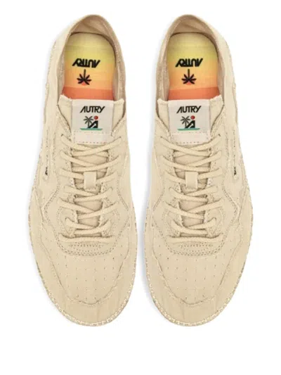 Autry Canvas Espadrille Sneakers Featuring Jute Sole In Neutral
