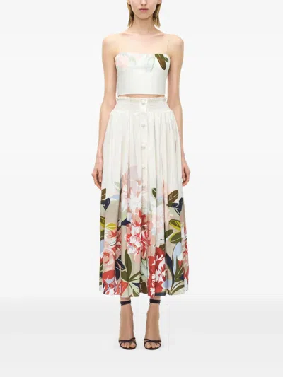 Adam Lippes Lovisa Cotton Skirt In White