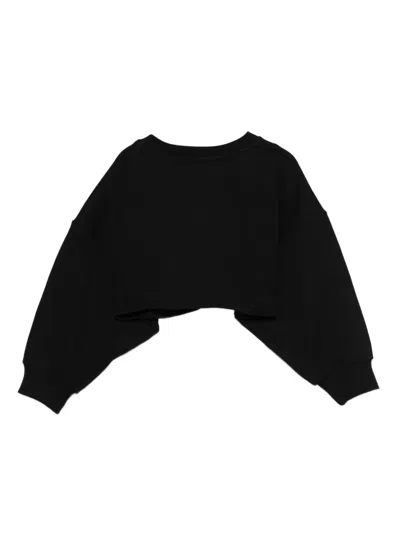 Balmain Logo Print Sweatshirt In Black