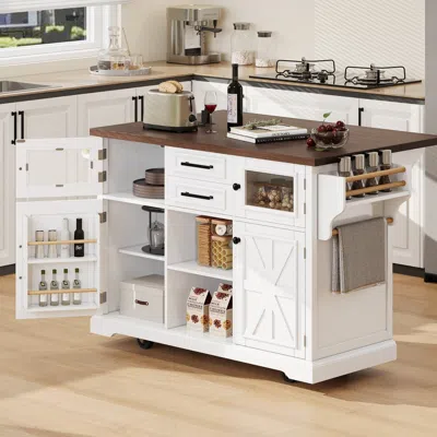 Streamdale Furniture Streamdale Kitchen Island With Drop Leaf & Power Outlet