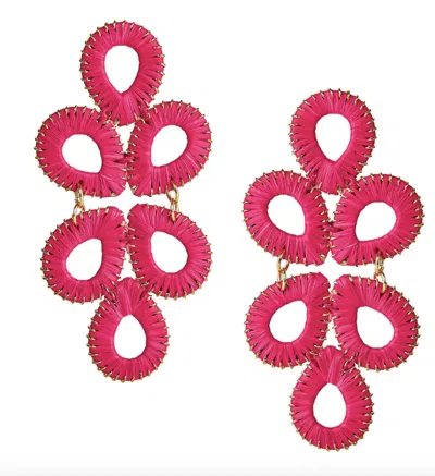 Lisi Lerch Women's Straw Ginger Earring In Hot Pink