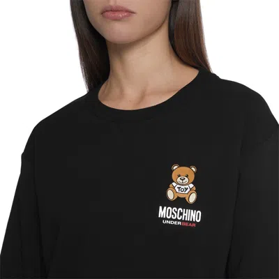 Moschino Teddy Bear-logo Jersey Sweatshirt In Black
