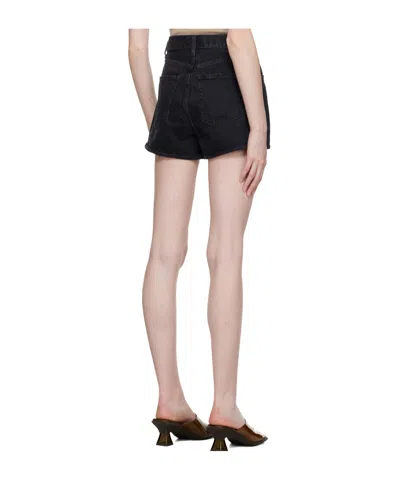Agolde High Waist Denim Shorts In Black