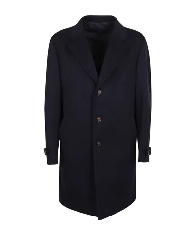 Eleventy Cashmere Blend Wool Coat In Black